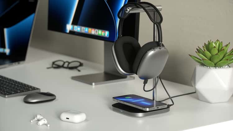 2in1 Headphones Stand with Wireless Charger