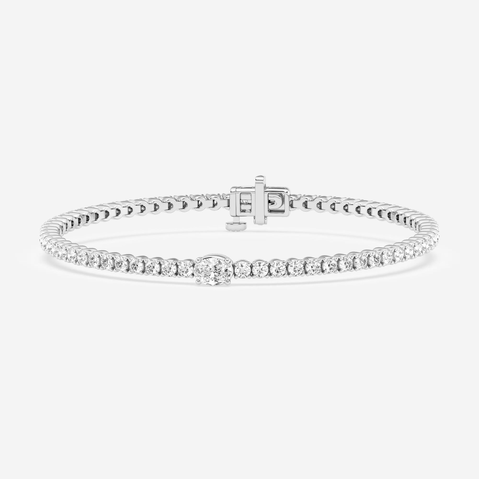 product video for 3 ctw Oval Lab Grown Diamond Single Station Tennis Bracelet - 7 Inches