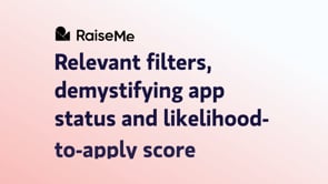 Relevant filters, demystifying app status and likelihood-to-apply score