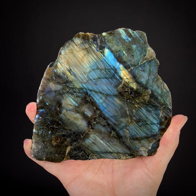 Anorthite var. Labradorite (polished slice)