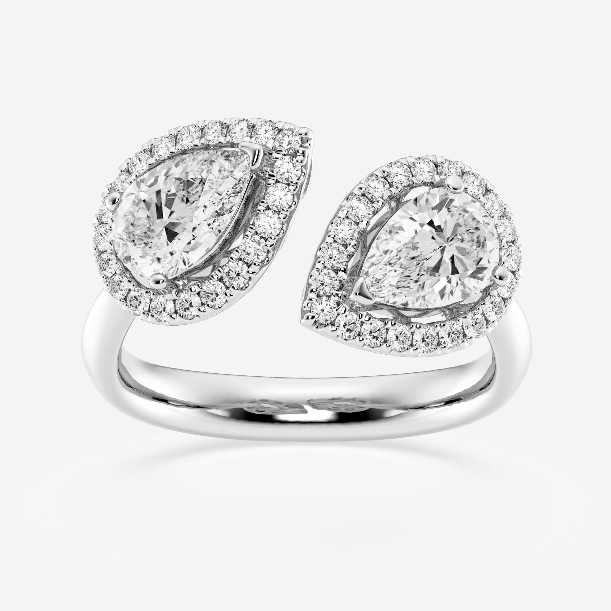 product video for 1 3/4 ctw Pear and Round Lab Grown Diamond Halo Fashion Ring