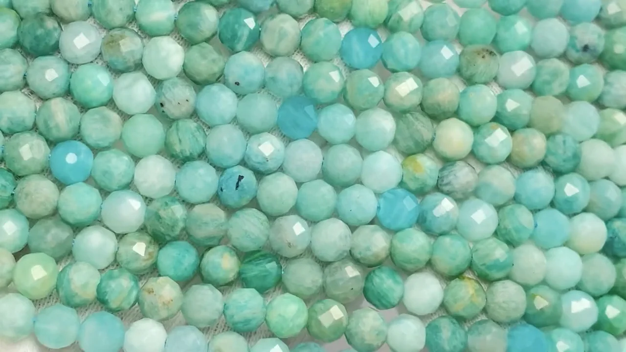 アマゾナイト ラウンドカット5mm 1連｜天然石ビーズの卸問屋