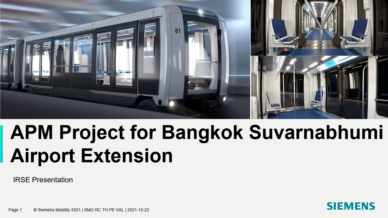 5th Presidential lecture Synopsis of Suvarnabhumi Airport Automated People Mover