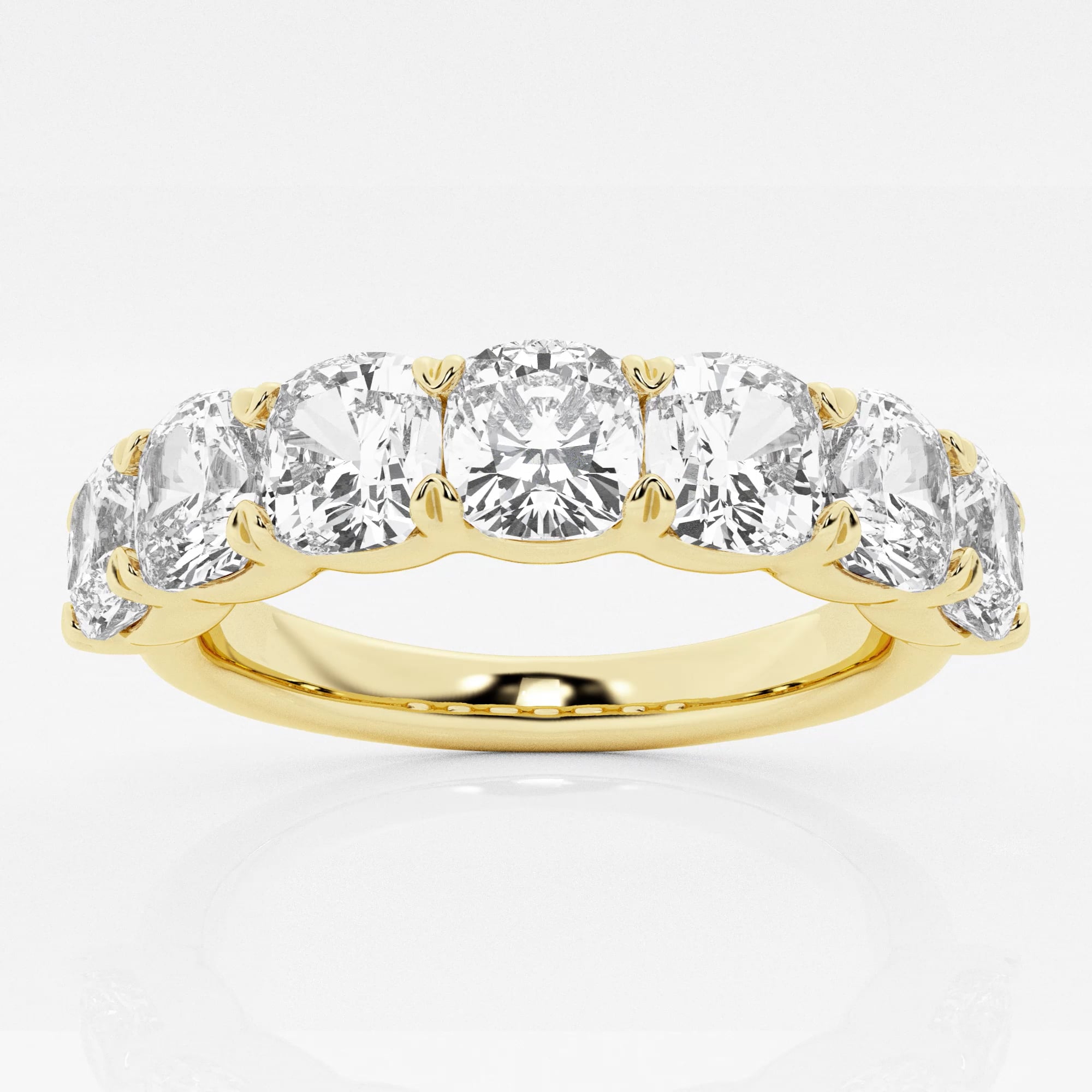 product video for 2 7/8 ctw Cushion Lab Grown Diamond Seven-Stone Anniversary Band