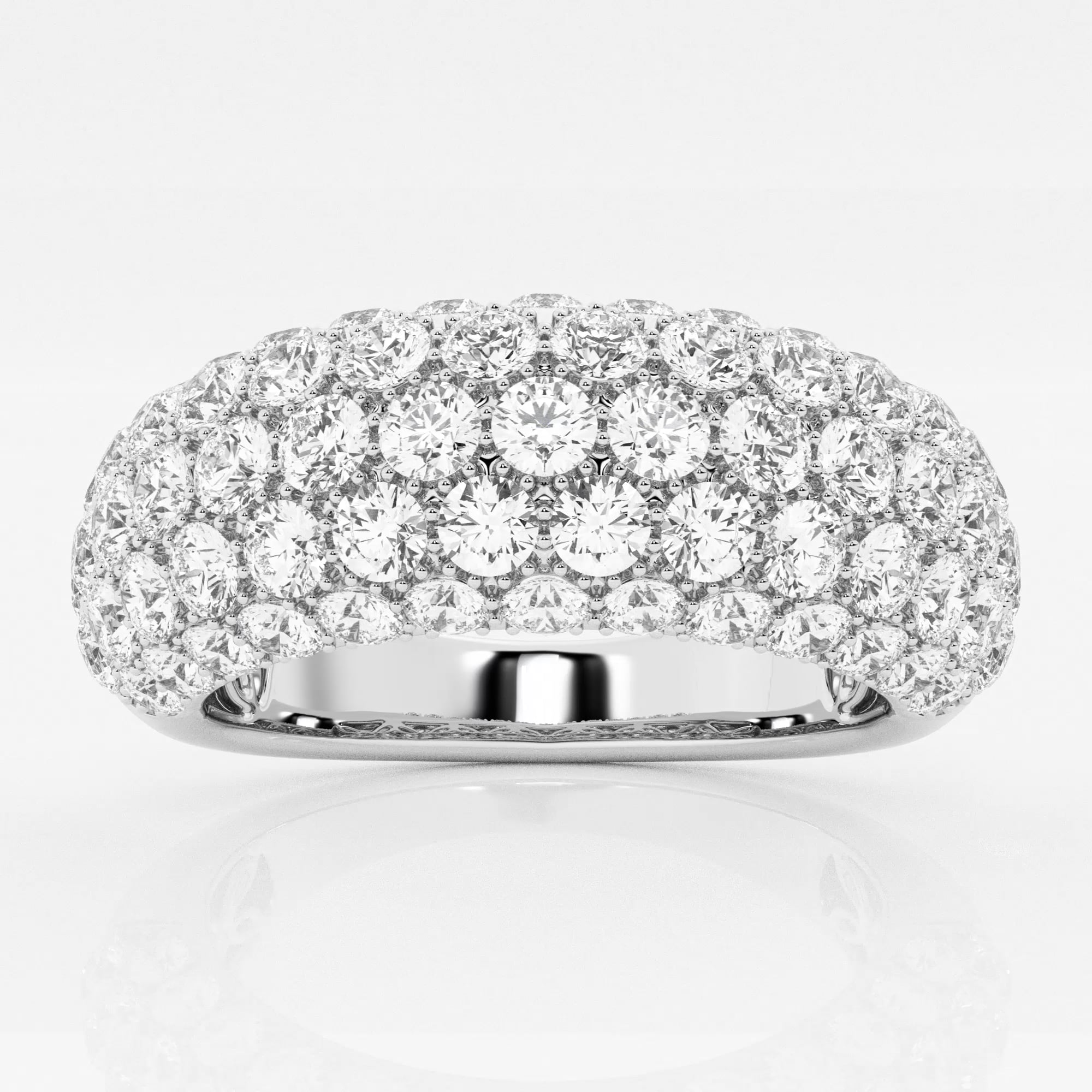 product video for 2 1/2 ctw Round Lab Grown Diamond Domed Fashion Band