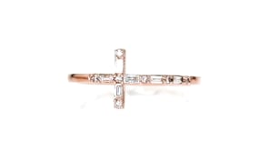 16 ct. t.w. diamond cross ring in 14kt rose gold