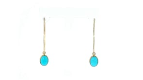 Turquoise Drop Earrings in 14kt Yellow Gold