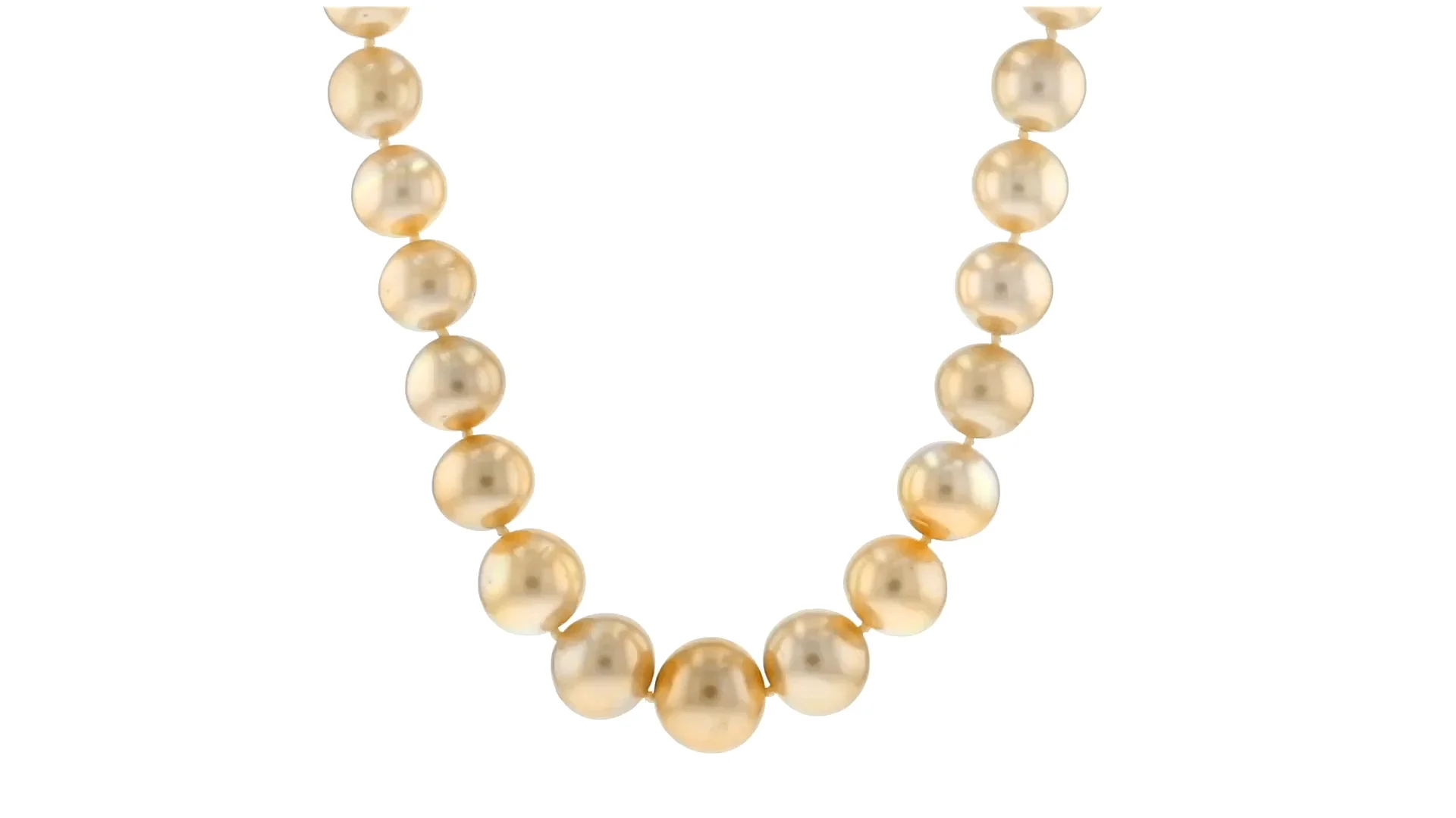 10-14mm Golden Cultured South Sea Pearl Necklace with 14kt Yellow
