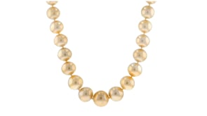 10-14mm Golden Cultured South Sea Pearl Necklace with 14kt Yellow Gold