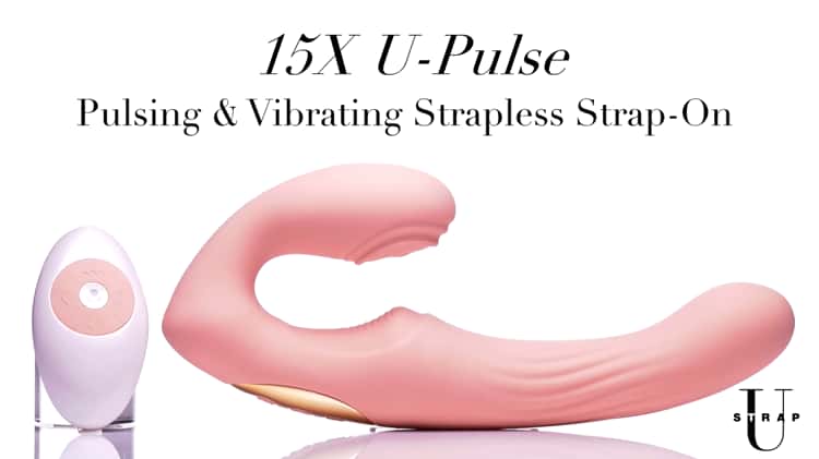 15X U-Pulse Pulsing & Vibrating Strapless Strapon & Remote