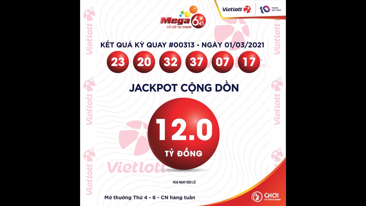 Vietlott Mega 6/45 Result