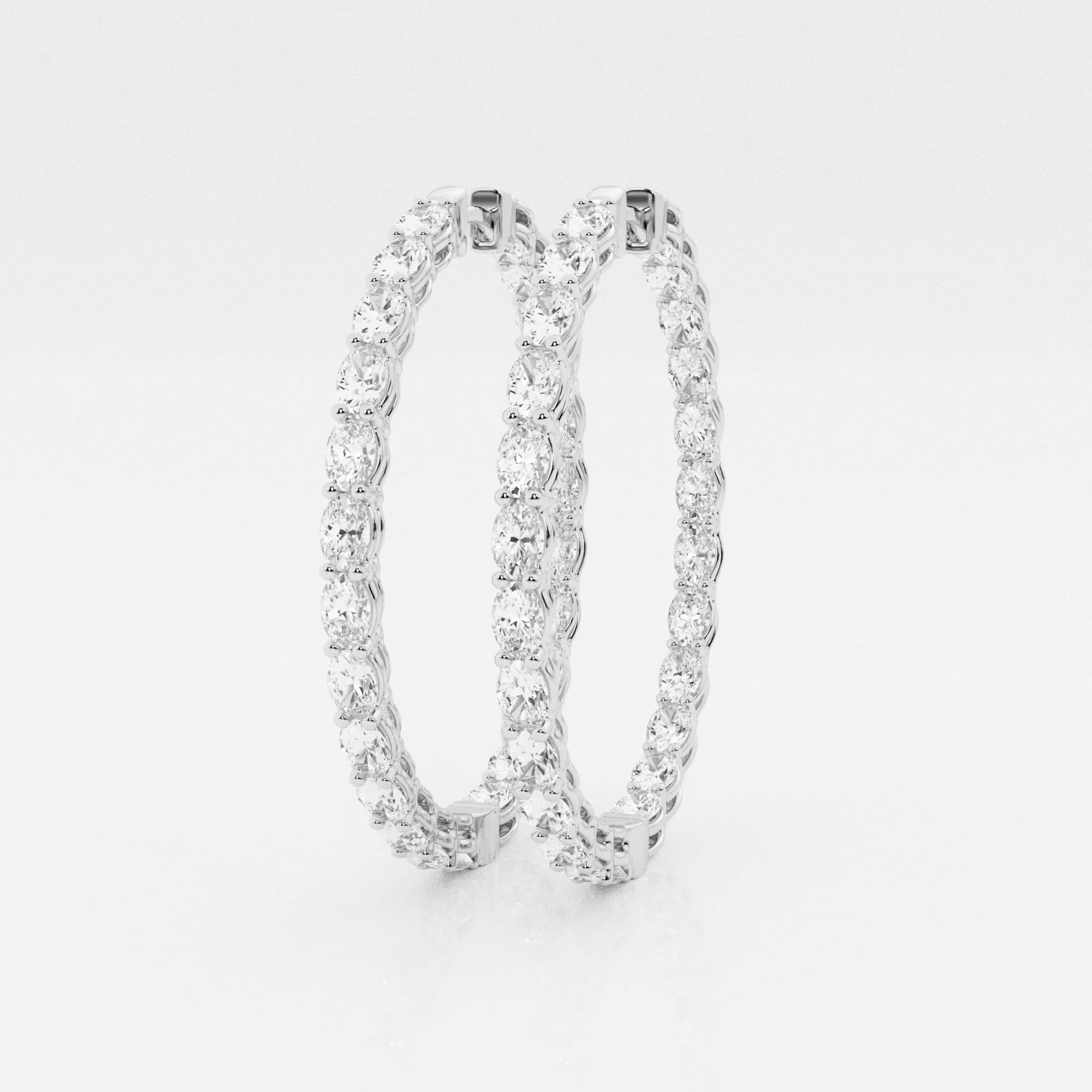 product video for 7 ctw Oval Lab Grown Diamond Inside Out Hoop Earrings