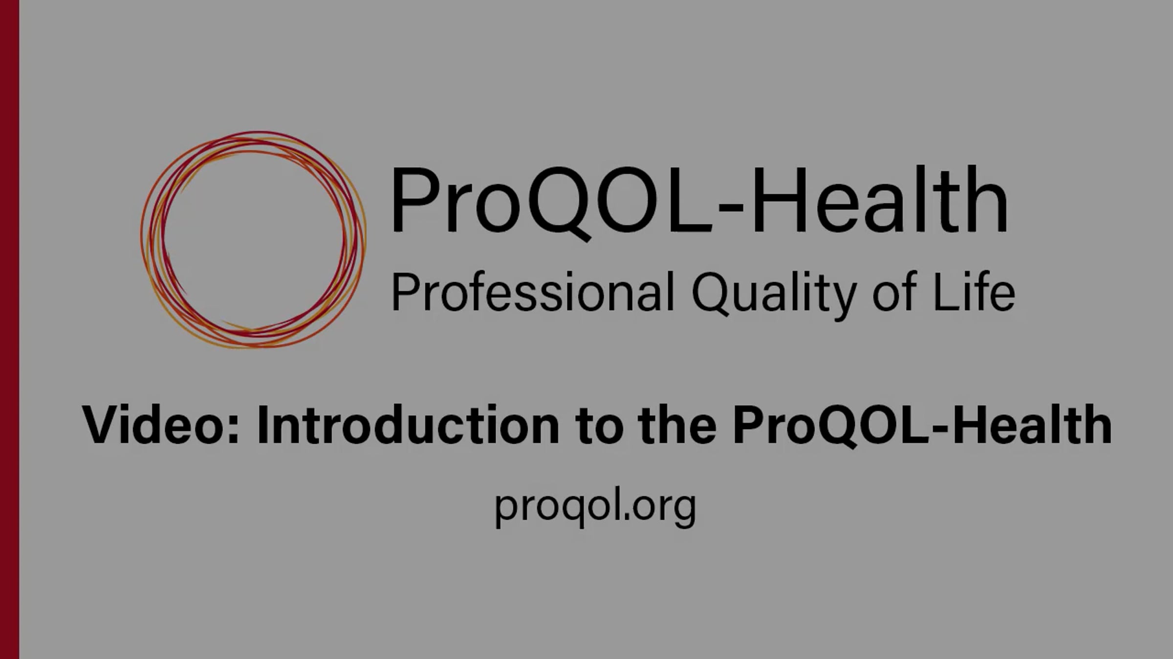 Introduction to the ProQOL-Health | Videos & Movies on Vimeo