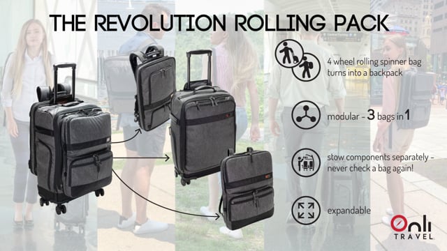 Consultar espalda Ajuste Onli Travel Revolution - Modular 4 Wheel Spinner | Indiegogo
