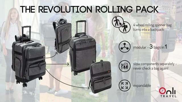  ONLI TRAVEL Paquete todo en uno Revolución: paquete modular  completo de 3 piezas y cubos de embalaje, Gris jaspeado oscuroo , Allinone  : Ropa, Zapatos y Joyería