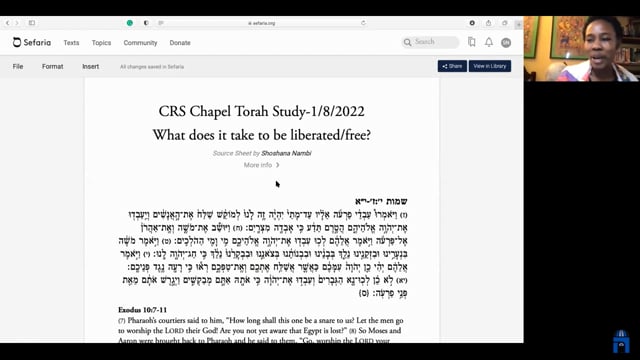 Torah Study 1/8/2022