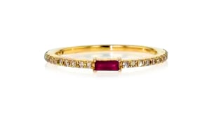10 Carat Ruby and .19 ct. t.w. Diamond Ring in 14kt Yellow Gold