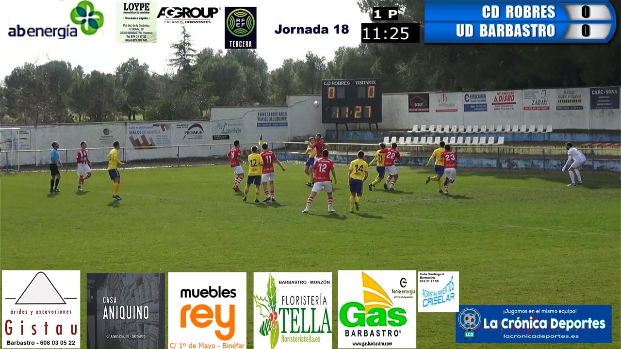 (RESUMEN y GOL) CD Robres 1-0 UD Barbastro / Jornada 18 / 3ª División