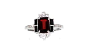 1.80 Carat Garnet and .30 ct. t.w. Multi-Gem Ring in Sterling Silver