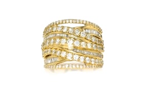 2.00 ct. t.w. Diamond Highway Ring in 18kt Gold Over Sterling