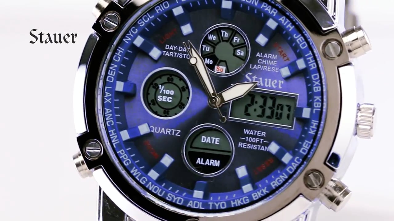 Stauer blue stone chronograph watch new arrivals