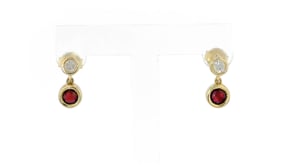 50 ct. t.w. Ruby and .25 ct. t.w. Diamond Drop Earrings in 14kt Yellow Gold