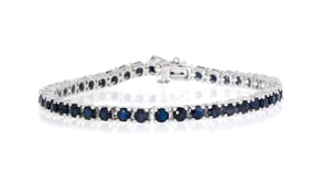 7.90 ct. t.w. Sapphire Tennis Bracelet in Sterling Silver