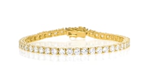 8.00 ct. t.w. CZ Tennis Bracelet in 14kt Gold Over Sterling