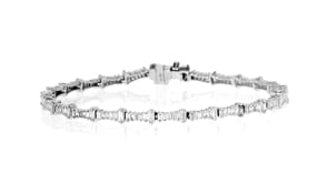 1.22 ct. t.w. Baguette Diamond Bracelet in 14kt White Gold