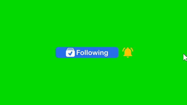 Premium stock video - Facebook follow button social media animation green  screen 4k