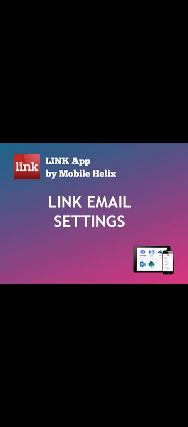 LINK App: Email Settings 11:16