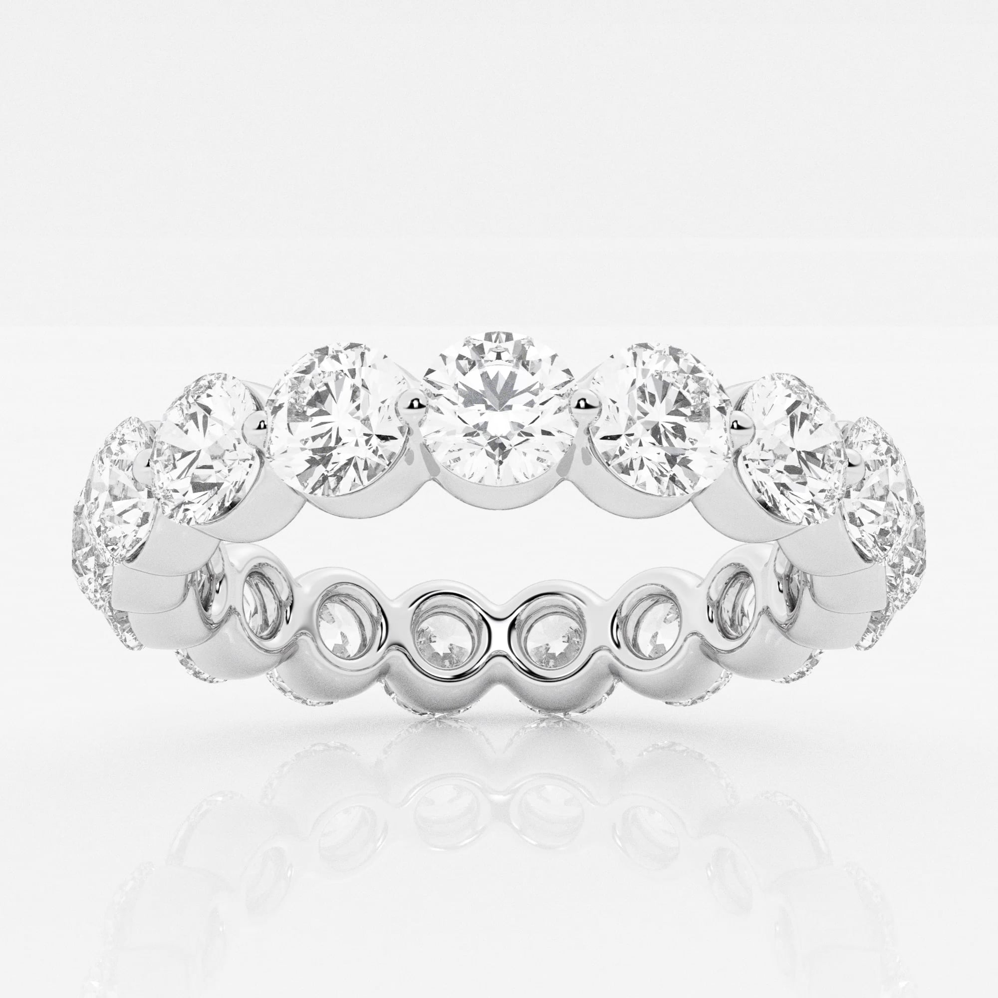 product video for 3 ctw Floating Round Lab Grown Diamond Eternity Band - 3.8mm Width