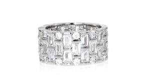 5.50 ct. t.w. Baguette and Round CZ Eternity Band in Sterling Silver