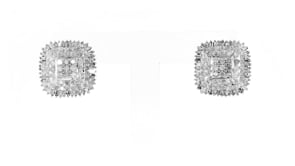 1.50 ct. t.w. Diamond Cluster Earrings in Sterling Silver