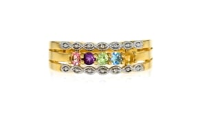 Personalized Ring in 14kt Gold - 3 to 7 Birthstones