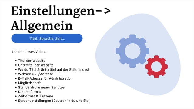 Einstellungen Allgemein