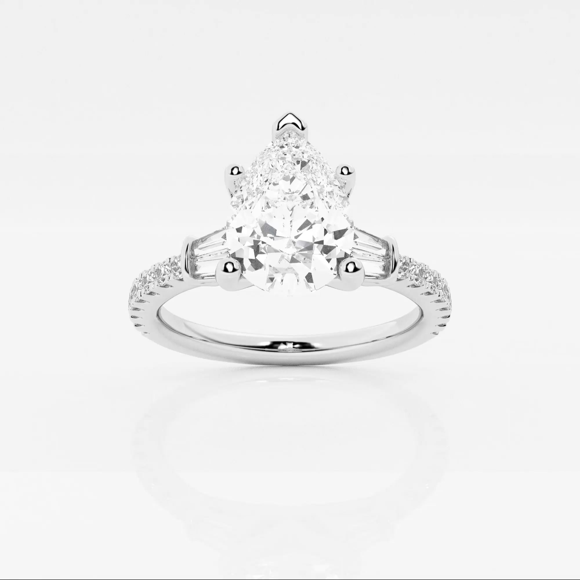 指輪・リング Lizzie Mandler Double drop petite pear & round diamond ring Double Drop Prong Set Petite Pear and Round Diamond Ring