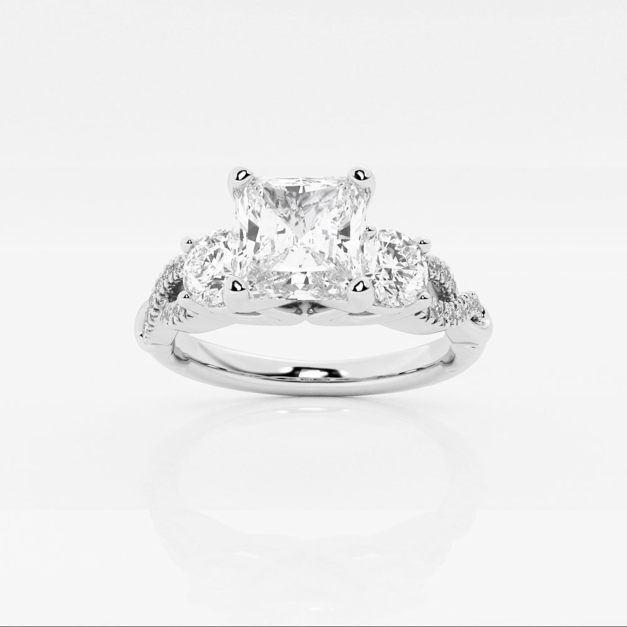 product video for 1 1/4 ctw Asscher Lab Grown Diamond Swirl Engagement Ring
