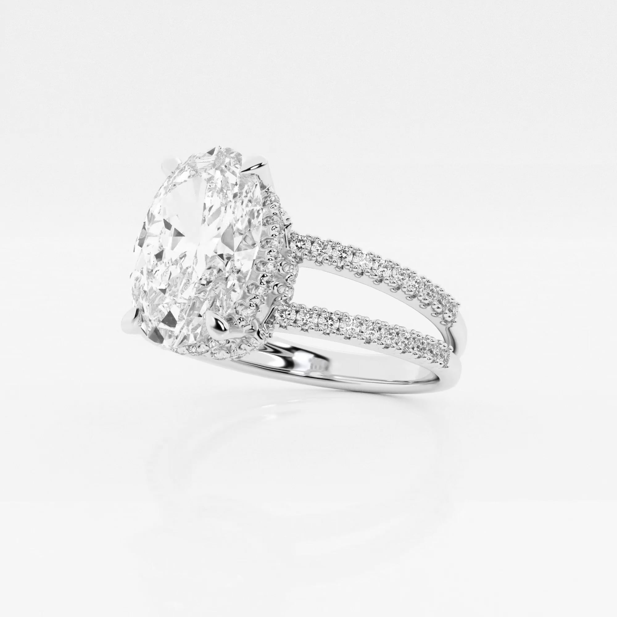 product video for Badgley Mischka Near-Colorless 3 1/3 ctw Oval Lab Grown Diamond Split Shank Engagement Ring