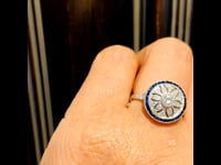 Diamante, zaffiro, anello in platino 10876-5008