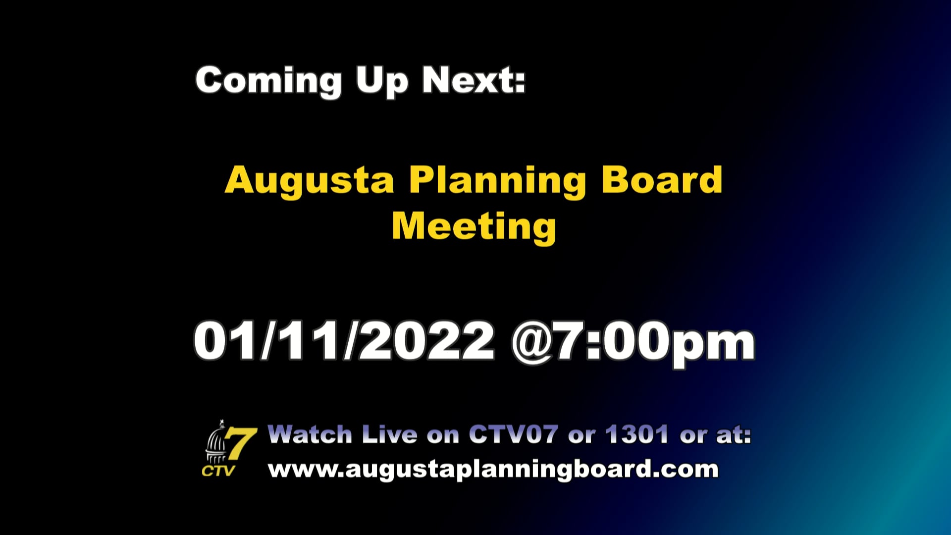 Augusta Planning Board Meeting 01/11/2022 on Vimeo