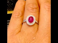 Rubino, anello in platino con diamanti 5150-4718
