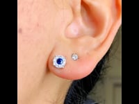 Diamond, Sapphire, 18ct Earrings 12826-8034