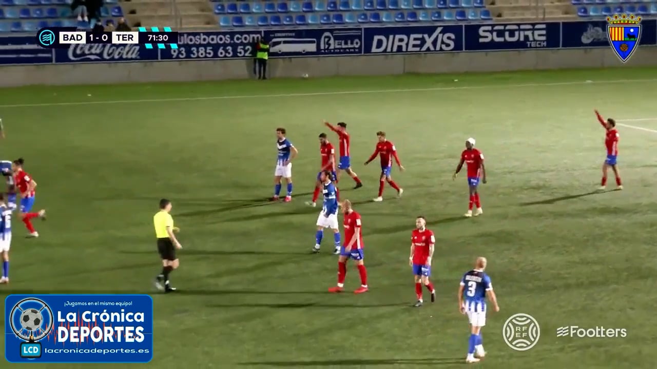 (RESUMEN y GOLES) CF Badalona 2-1 CD Teruel / J 17 / 2ª RFEF - Grupo 3 / Fuente YouTube CD Teruel