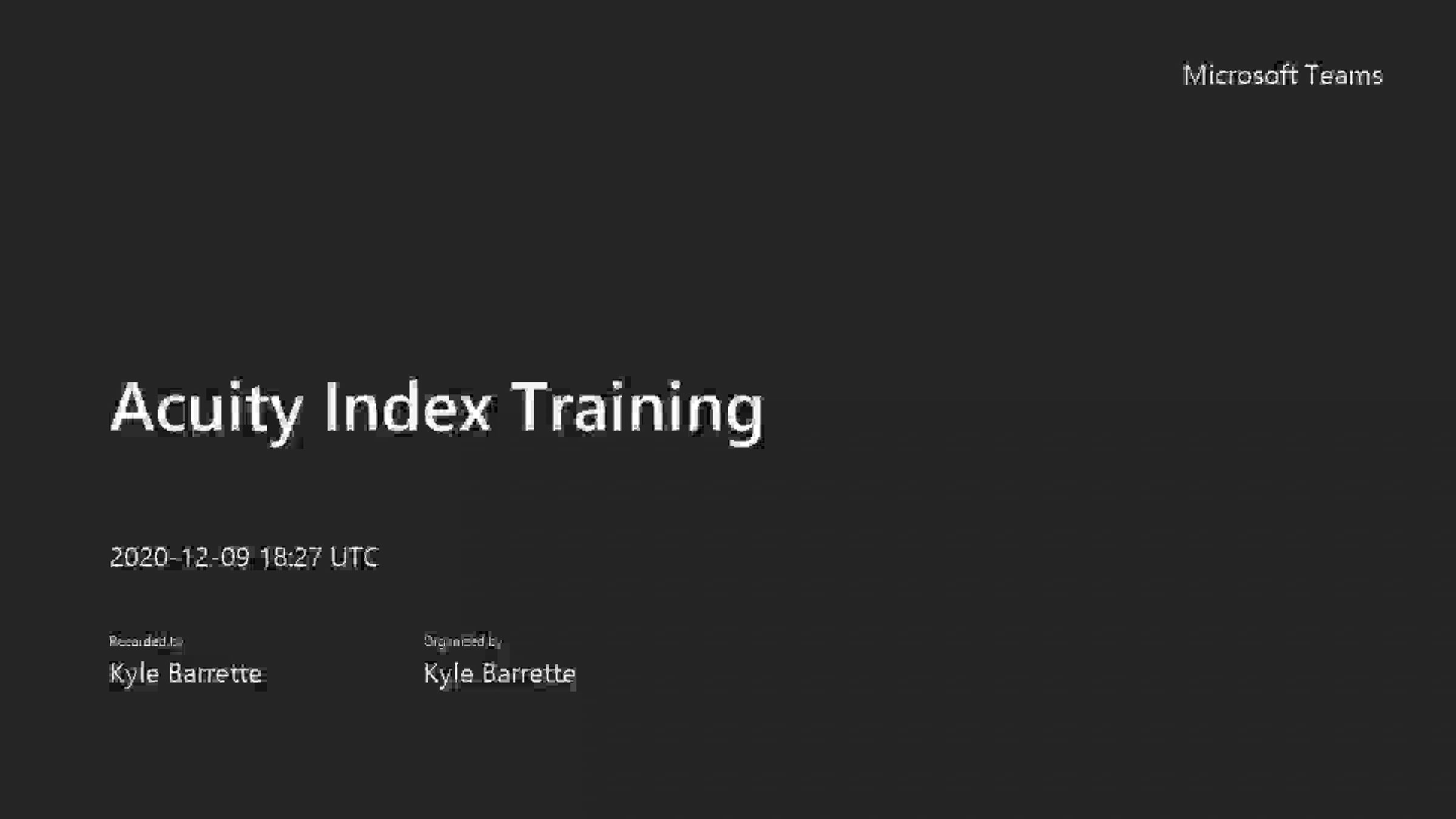 Acuity Index Training (3) | Videos & Movies on Vimeo