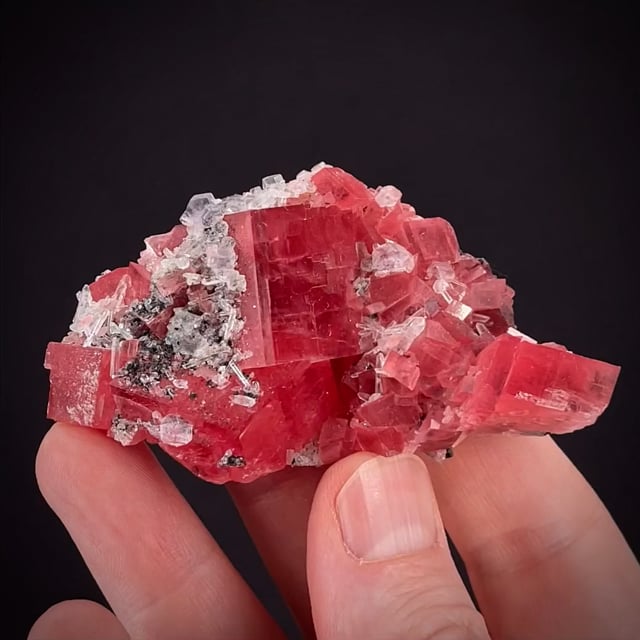 Rhodochrosite with Fluorite and Quartz