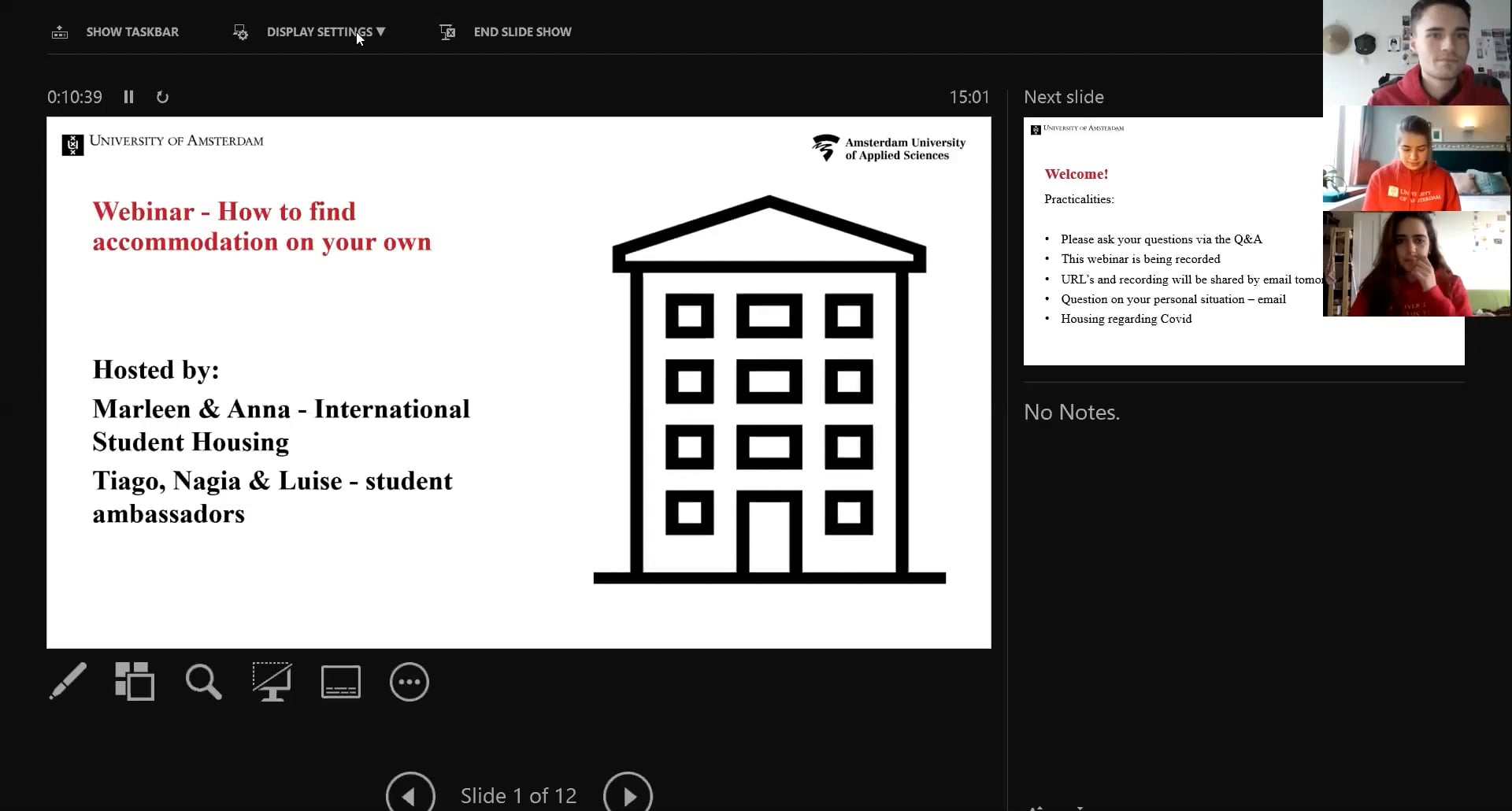 UvA housing webinar How to find on your own 12 January 2022 on Vimeo