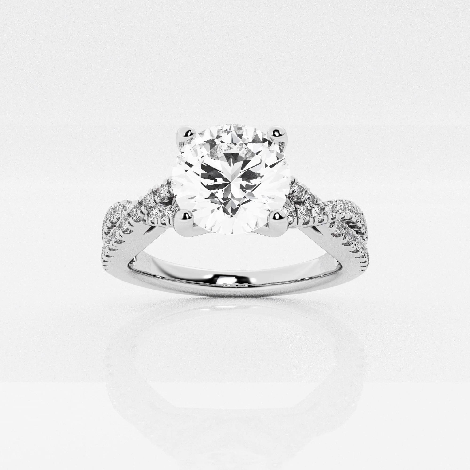 product video for 1 ctw Round Lab Grown Diamond Crossover Engagement Ring