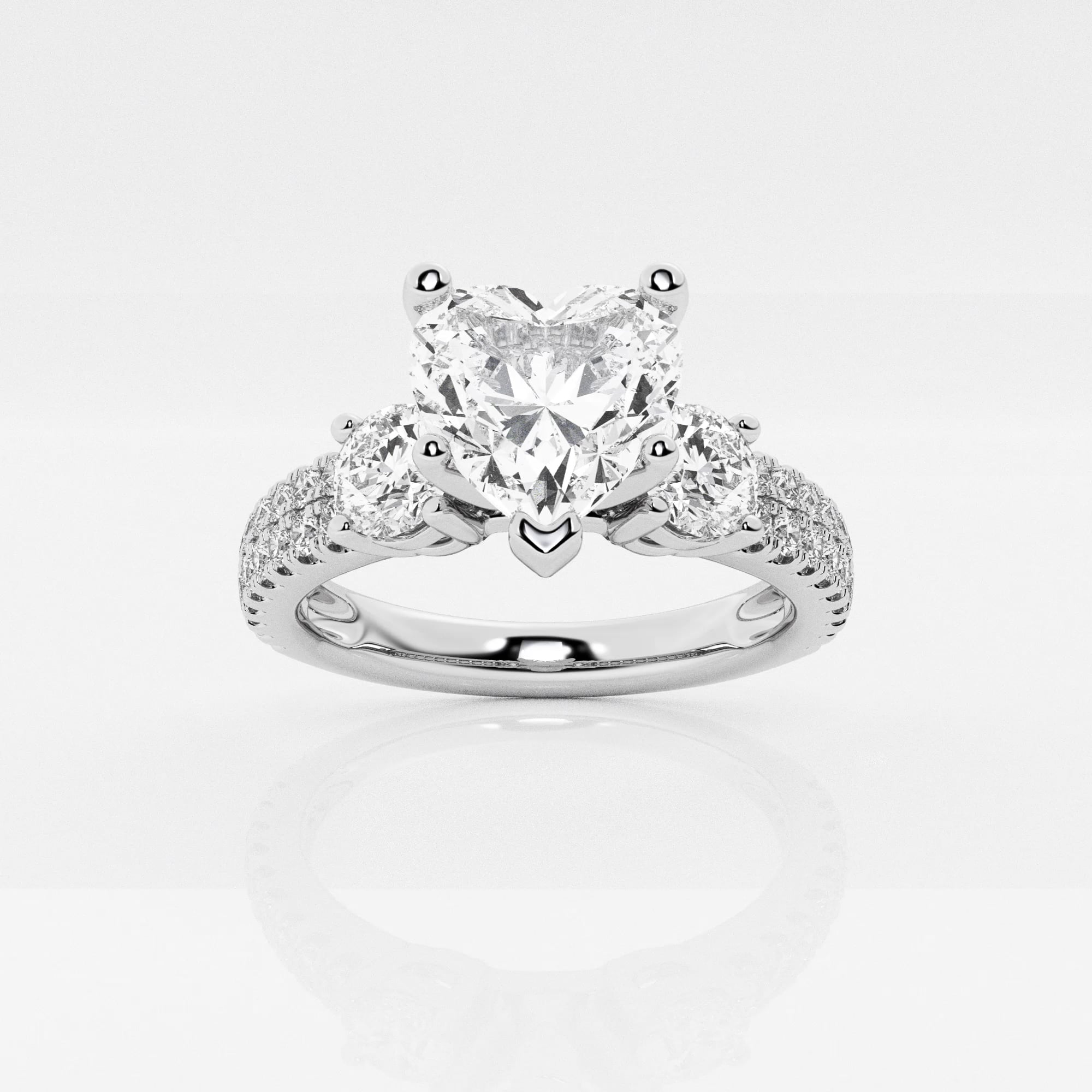 product video for 1 1/2 ctw Heart Lab Grown Diamond Engagement Ring with Double Row Side Accents