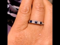Diamante, zaffiro, anello in platino 12327-2329